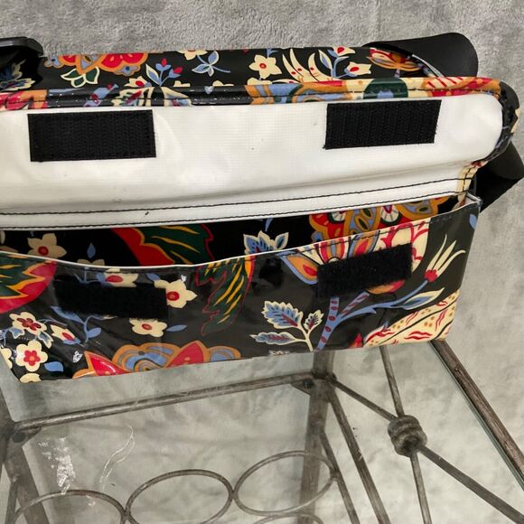 Vera Bradley Mini Cooler Floral Black Insulated Coated Lunch Bag Sack Zipper - Picture 7 of 15